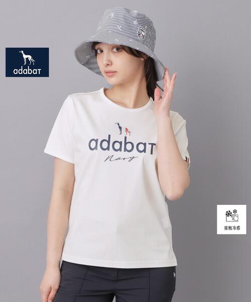 adabat(アダバット)の「【ADABAT NAVY】接触冷感/抗菌防臭/消臭 アイスクリアコットンロゴT(Tシャツ/カットソー・レディース・ブラック/ホワイト/ピンク・38/40/42)」の4枚目の写真