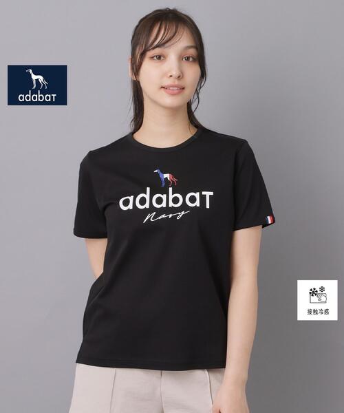 adabat(アダバット)の「【ADABAT NAVY】接触冷感/抗菌防臭/消臭 アイスクリアコットンロゴT(Tシャツ/カットソー・レディース・ブラック/ホワイト/ピンク・38/40/42)」の5枚目の写真