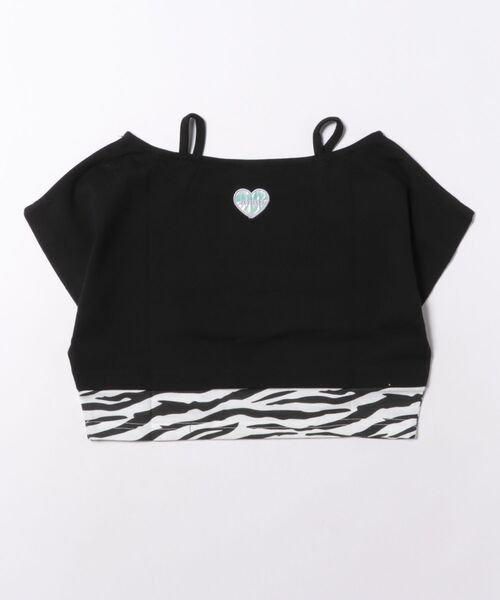 ANAP kids(アナップキッズ)の「オフショル風 レイヤード トップス Tシャツ(Tシャツ/カットソー・キッズ・ブラック/ホワイト/ラベンダー・130/120/110)」の16枚目の写真