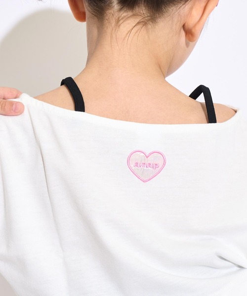 ANAP kids(アナップキッズ)の「オフショル風 レイヤード トップス Tシャツ(Tシャツ/カットソー・キッズ・ブラック/ホワイト/ラベンダー・130/120/110)」の18枚目の写真