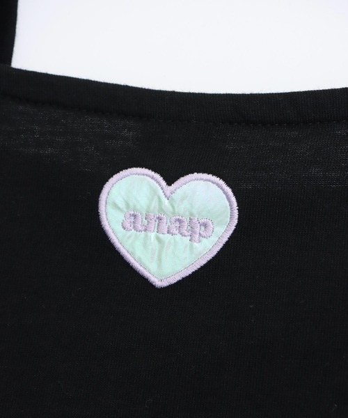 ANAP kids(アナップキッズ)の「オフショル風 レイヤード トップス Tシャツ(Tシャツ/カットソー・キッズ・ブラック/ホワイト/ラベンダー・130/120/110)」の12枚目の写真