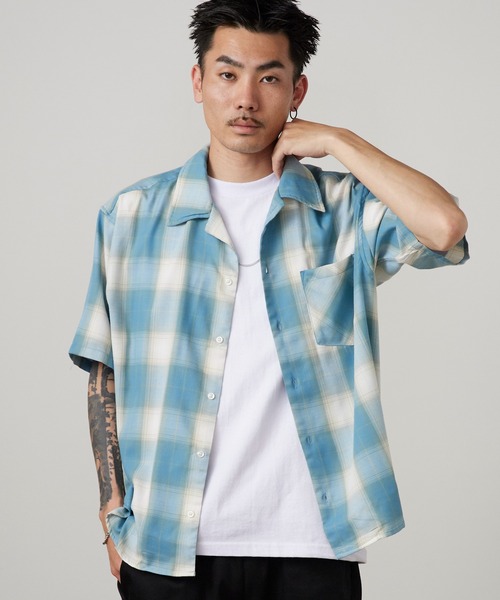 ROOPTOKYO（ループトウキョウ）の「先染め半袖シャツ 開襟シャツ 2026年春夏（シャツ/ブラウス・メンズ・チャコールグレー/ブラック/ホワイト系その他/ブラック系その他/ブルー系その他/ホワイト系その他2・M/L/LL）」の6枚目の写真