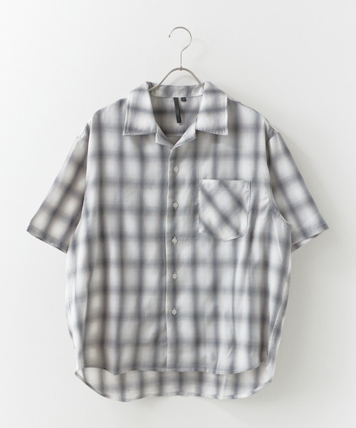 ROOPTOKYO（ループトウキョウ）の「先染め半袖シャツ 開襟シャツ 2026年春夏（シャツ/ブラウス・メンズ・チャコールグレー/ブラック/ホワイト系その他/ブラック系その他/ブルー系その他/ホワイト系その他2・M/L/LL）」の3枚目の写真