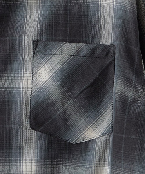 ROOPTOKYO（ループトウキョウ）の「先染め半袖シャツ 開襟シャツ 2026年春夏（シャツ/ブラウス・メンズ・チャコールグレー/ブラック/ホワイト系その他/ブラック系その他/ブルー系その他/ホワイト系その他2・M/L/LL）」の9枚目の写真