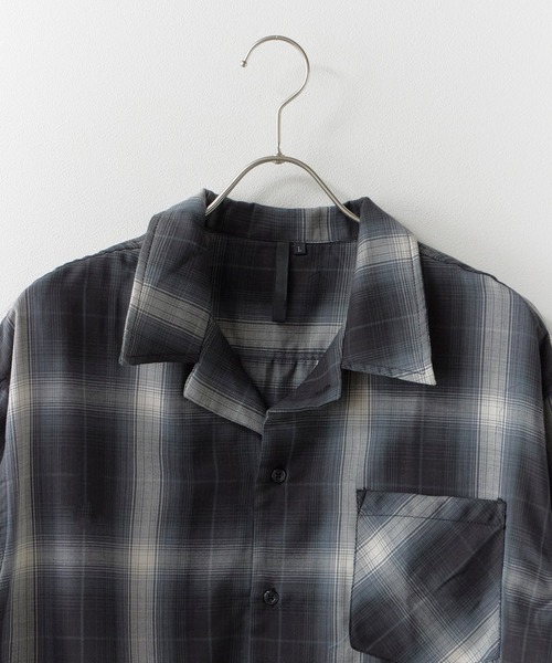 ROOPTOKYO（ループトウキョウ）の「先染め半袖シャツ 開襟シャツ 2026年春夏（シャツ/ブラウス・メンズ・チャコールグレー/ブラック/ホワイト系その他/ブラック系その他/ブルー系その他/ホワイト系その他2・M/L/LL）」の7枚目の写真