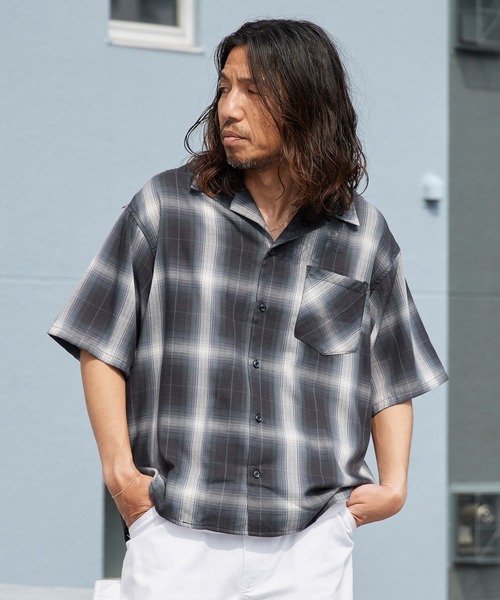 ROOPTOKYO（ループトウキョウ）の「先染め半袖シャツ 開襟シャツ 2026年春夏（シャツ/ブラウス・メンズ・チャコールグレー/ブラック/ホワイト系その他/ブラック系その他/ブルー系その他/ホワイト系その他2・M/L/LL）」の15枚目の写真