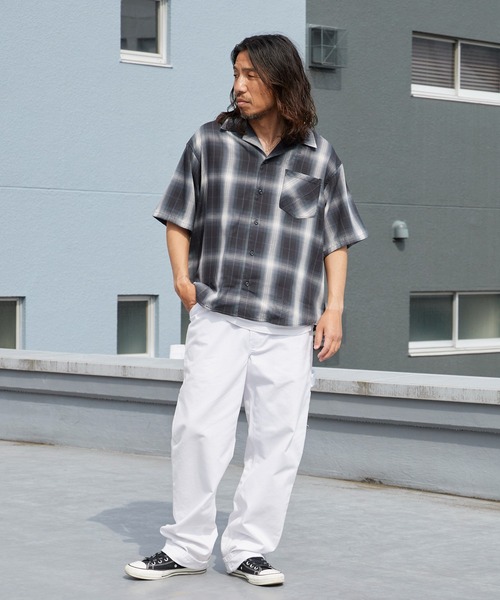 ROOPTOKYO（ループトウキョウ）の「先染め半袖シャツ 開襟シャツ 2026年春夏（シャツ/ブラウス・メンズ・チャコールグレー/ブラック/ホワイト系その他/ブラック系その他/ブルー系その他/ホワイト系その他2・M/L/LL）」の20枚目の写真