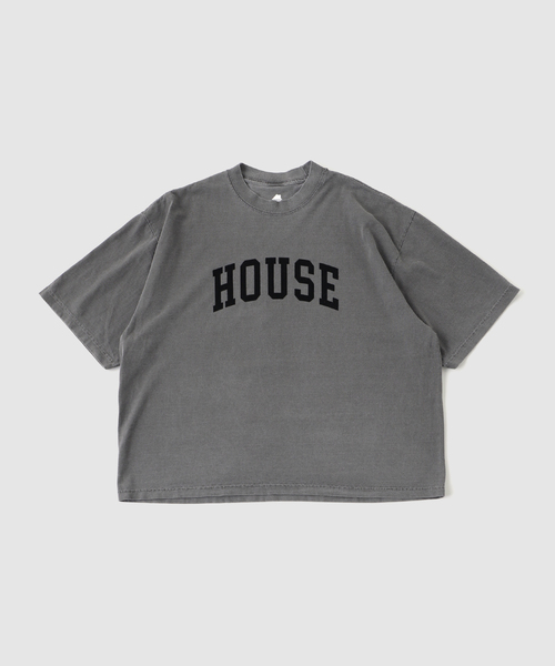is-ness(イズネス)の「ISNESS MUSIC / イズネス ミュージック HOUSE T-SHIRT FL(Tシャツ/カットソー・メンズ・ホワイト/チャコールグレー・MEDIUM/LARGE)」の1枚目の写真