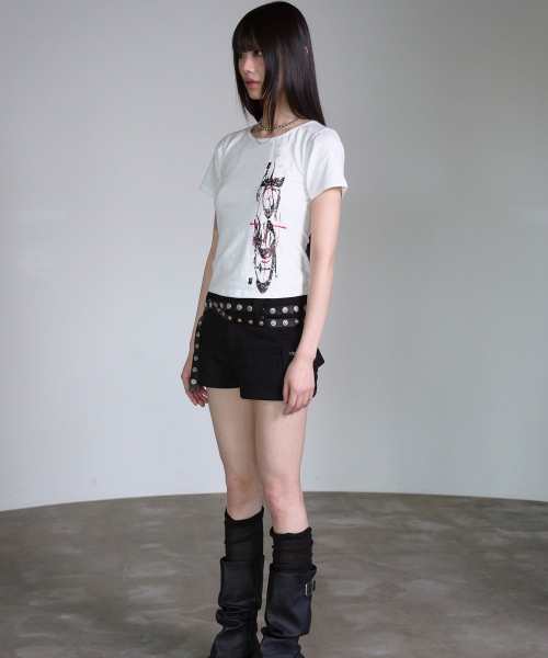 PRENDA(プレンダ)の「PRENDA DIAGONAL HENLEY NECK SHORT SLEEVE WHITE(Tシャツ/カットソー・レディース・その他・F)」の3枚目の写真