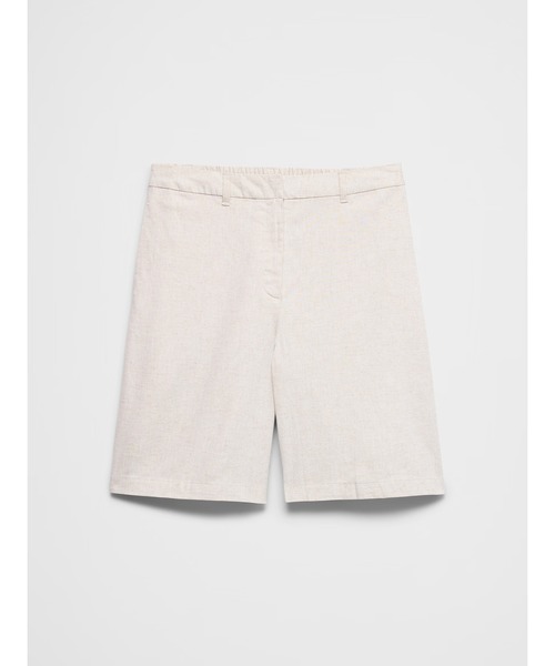 BANANA REPUBLIC FACTORY STORE（バナナリパブリック ファクトリーストア）の「BANANA REPUBLIC FACTORY STORE　　ハイライズリネンブレンドバミューダショートパンツ（その他パンツ・レディース・ホワイト/ブラック/ナチュラル・XS/S/M/L）」の9枚目の写真