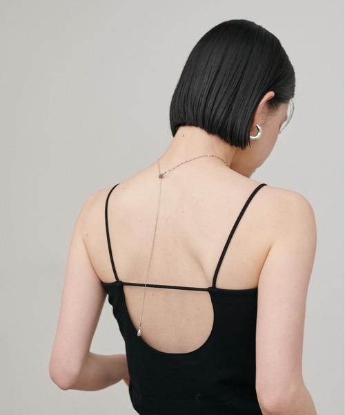 LARUTA(ラルータ)の「【LARUTA】カップ付きバックオープンポンチキャミ(キャミソール・レディース・ブラック/オフホワイト・FREE)」の10枚目の写真