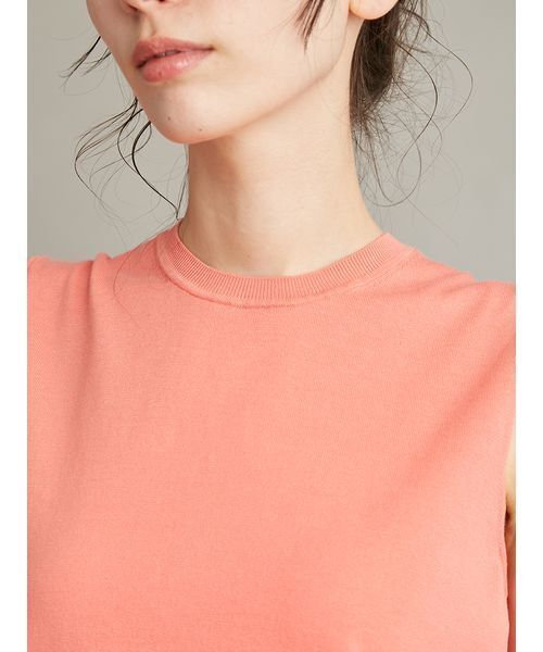 Mila Owen(ミラオーウェン)の「【ウォッシャブル】アンサンブルギザコットンノースリニット(タンクトップ・レディース・ライム/グリーン/ダークブラウン/オレンジ・0/1)」の16枚目の写真