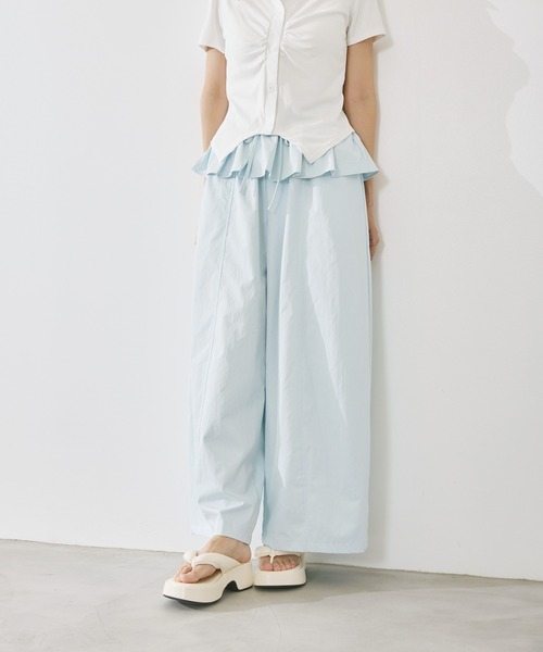 P.V.T(ピーブイティー)の「スカートレイヤーイージーパンツ(その他パンツ・レディース・LT.Blue/PINK/アイボリー系・F)」の13枚目の写真