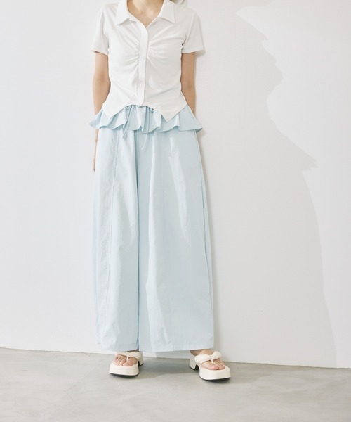 P.V.T(ピーブイティー)の「スカートレイヤーイージーパンツ(その他パンツ・レディース・LT.Blue/PINK/アイボリー系・F)」の12枚目の写真