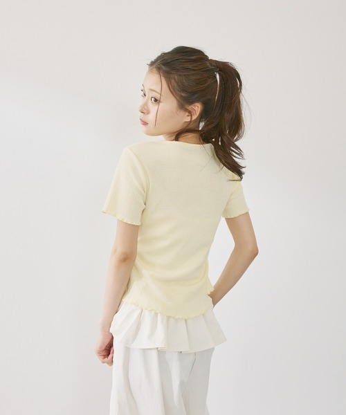 P.V.T(ピーブイティー)の「スカートレイヤーイージーパンツ(その他パンツ・レディース・LT.Blue/PINK/アイボリー系・F)」の6枚目の写真