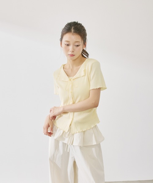 P.V.T(ピーブイティー)の「スカートレイヤーイージーパンツ(その他パンツ・レディース・LT.Blue/PINK/アイボリー系・F)」の10枚目の写真