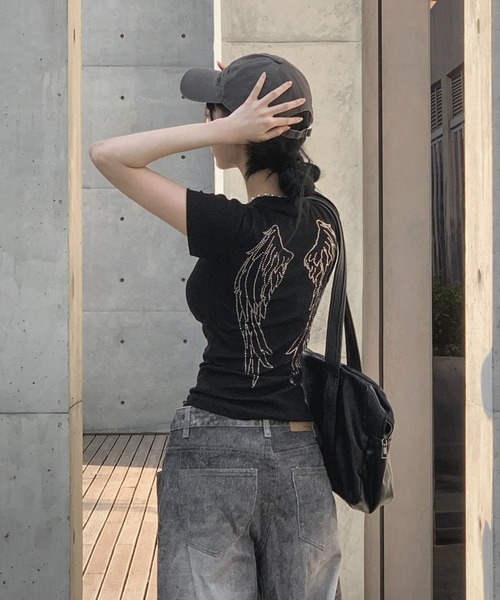 KsG(ケーエスジー)の「wing stud t-shirt(Tシャツ/カットソー・レディース・ホワイト/ブラック・SMALL/MEDIUM)」の15枚目の写真