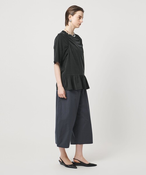 ASTRAET（アストラット）の「＜ASTRAET ＞ギャザー フレア クルーネックカットソー（Tシャツ/カットソー・レディース・グレー系/ブラック・FREE）」の6枚目の写真