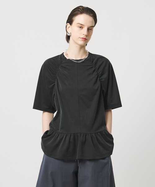 ASTRAET（アストラット）の「＜ASTRAET ＞ギャザー フレア クルーネックカットソー（Tシャツ/カットソー・レディース・グレー系/ブラック・FREE）」の8枚目の写真