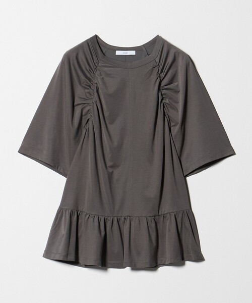 ASTRAET（アストラット）の「＜ASTRAET ＞ギャザー フレア クルーネックカットソー（Tシャツ/カットソー・レディース・グレー系/ブラック・FREE）」の12枚目の写真