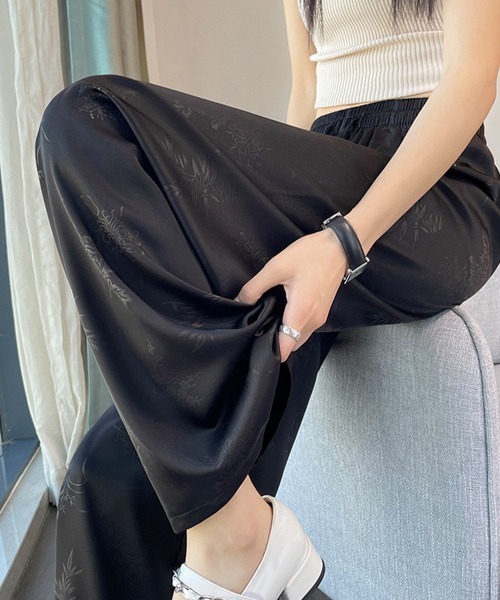 Miniministore（ミニミニストア）の「ワイドパンツ チャイナ風 ハイウエスト（デニムパンツ・レディース・ダークグレー/アイボリー/ブラック/ピンク・M/XL/L）」の19枚目の写真