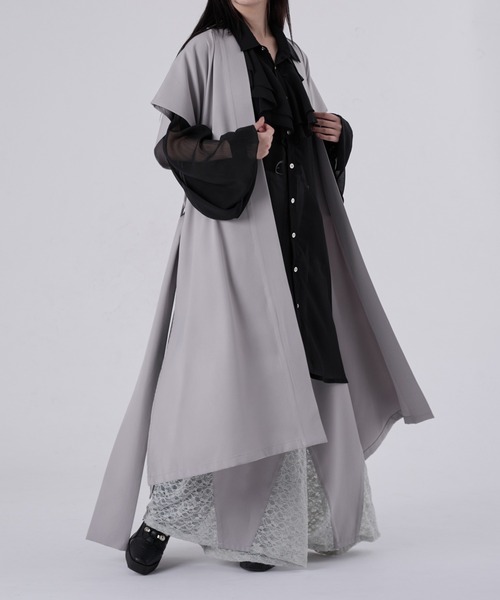 狐独(コドク)の「ラッフル襟ロングシアーシャツ(シャツ/ブラウス・メンズ・ブラック/ブルー/オフホワイト・LARGE/MEDIUM)」の9枚目の写真