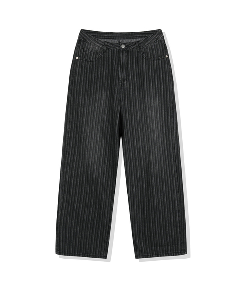 BASIC LABEL（ベーシックラベル）の「Norb wide striped washed denim pants 2 Color [BLBD_4029]（スウェットパンツ・レディース・ネイビー/ブルー・SMALL/X-SMALL/MEDIUM/LARGE/X-LARGE/2XL）」の2枚目の写真