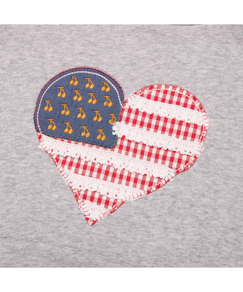 KIRSH（キルシー）の「チェリー USA ハート アプリケ クロップフードパーカー [メランジグレー]（パーカー・レディース・その他・FREE）」の4枚目の写真
