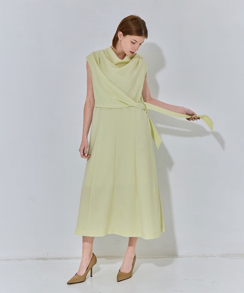 THE TOKYO/ザトウキョウ】Cowl Neck Wool Dress/カウルネックサマー