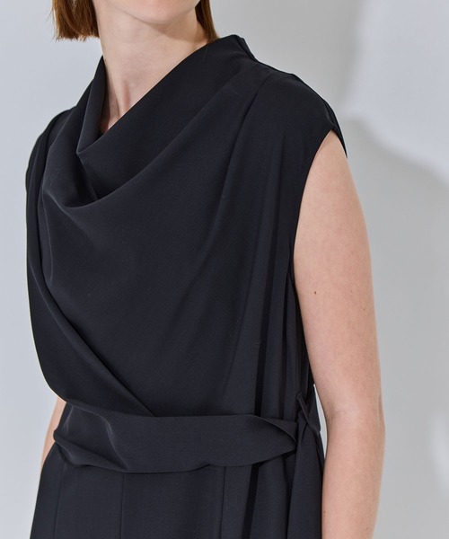 THE TOKYO(ザトウキョウ)の「【THE TOKYO/ザトウキョウ】Cowl Neck Wool Dress/カウルネックサマーウールワンピース(ワンピース・レディース・イエロー/ネイビー/ホワイト・1/2)」の22枚目の写真