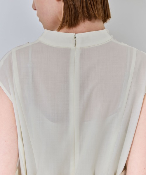 THE TOKYO(ザトウキョウ)の「【THE TOKYO/ザトウキョウ】Cowl Neck Wool Dress/カウルネックサマーウールワンピース(ワンピース・レディース・イエロー/ネイビー/ホワイト・1/2)」の11枚目の写真