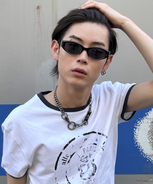 Chikashitsu +(チカシツプラス)の「【Chikashitsu +】silver temple square sunglasses (2color) / 【チカシツプラス】クリアレンズスクエアサングラス(サングラス・メンズ・グレー/ブラック・ONE SIZE)」の17枚目の写真