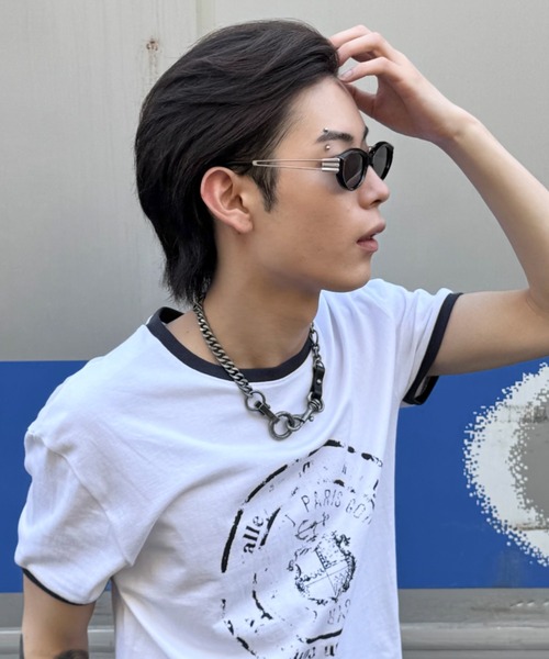 Chikashitsu +(チカシツプラス)の「【Chikashitsu +】silver temple square sunglasses (2color) / 【チカシツプラス】クリアレンズスクエアサングラス(サングラス・メンズ・グレー/ブラック・ONE SIZE)」の18枚目の写真