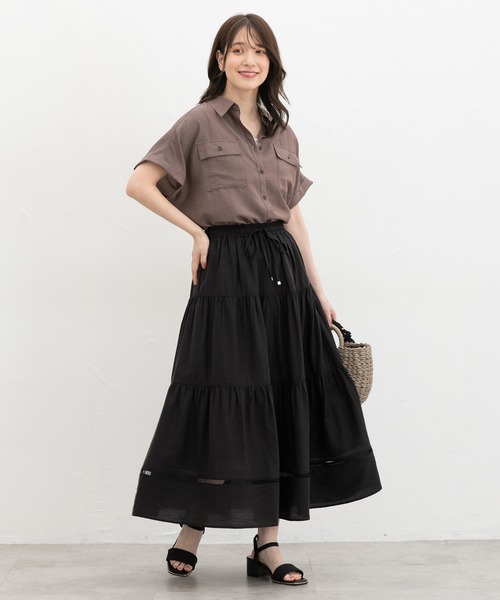 Honeys(ハニーズ)の「ティアードスカート(スカート・レディース・ブラック/ワインレッド/ブルーグリーン・L/LL/S/M)」の5枚目の写真