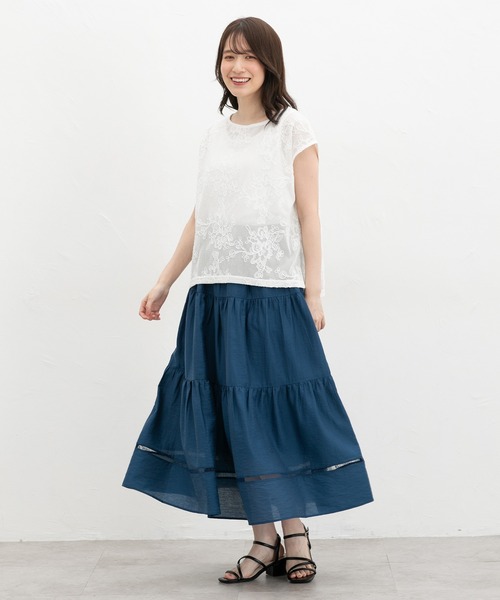 Honeys(ハニーズ)の「ティアードスカート(スカート・レディース・ブラック/ワインレッド/ブルーグリーン・L/LL/S/M)」の8枚目の写真