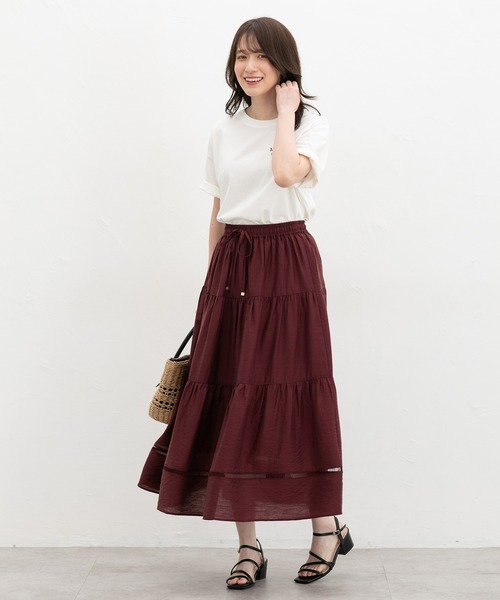 Honeys(ハニーズ)の「ティアードスカート(スカート・レディース・ブラック/ワインレッド/ブルーグリーン・L/LL/S/M)」の11枚目の写真
