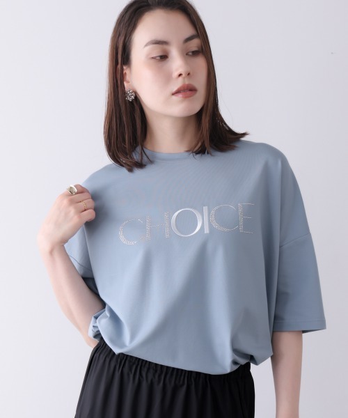 Bou Jeloud（ブージュルード）の「ビジューロゴＴシャツ（Tシャツ/カットソー・レディース・ライトブルー/オフホワイト/ブラック・FREE）」の3枚目の写真