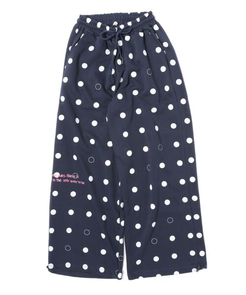 Ritzy(リッツィー)の「ドットデザインルーズワイドパンツ(スウェットパンツ・レディース・ネイビー・S/M/L/XL)」の5枚目の写真
