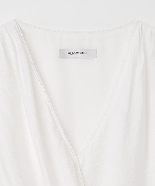 MILLO WOMEN（ミロウーマン）の「レーストリミングドレープドレス[アイボリー]（ワンピース・レディース・その他・SMALL/MEDIUM）」の7枚目の写真