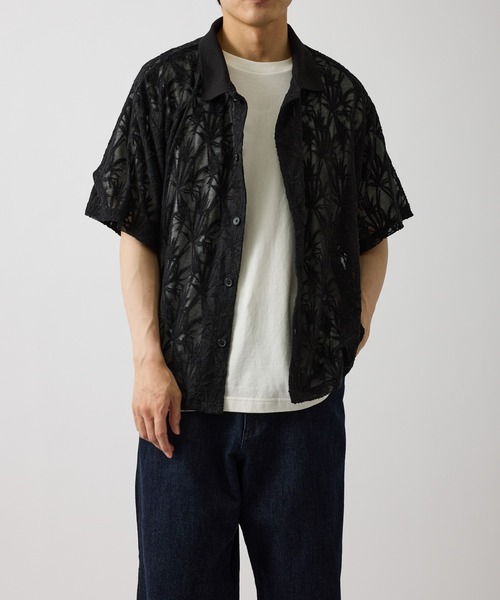 LE CERCLE par rope'(ルセルクルパーロペ)の「ボタニカルジャガードシアーシャツ(シャツ/ブラウス・メンズ・ブラック/ダークブラウン・L/LL/M)」の14枚目の写真