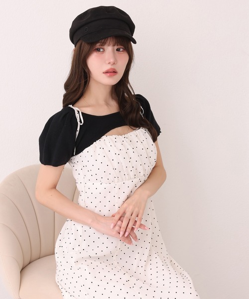 one after another NICE CLAUP(ワンアフターアナザーナイスクラップ)の「ニットセットワンピース(ワンピース・レディース・ブラウン系その他/ブラウン系その他2/ブラック系その他/ホワイト系その他・FREE)」の2枚目の写真