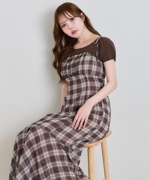 one after another NICE CLAUP(ワンアフターアナザーナイスクラップ)の「ニットセットワンピース(ワンピース・レディース・ブラウン系その他/ブラウン系その他2/ブラック系その他/ホワイト系その他・FREE)」の4枚目の写真
