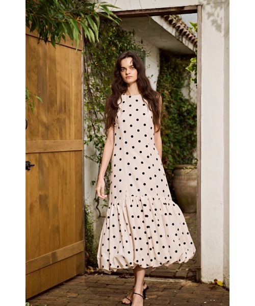 Estella.K(エステラケー)の「Rosaline Dot Dress バルーンドットドレス(ワンピース・レディース・ブラック/アイボリー・FREE)」の1枚目の写真