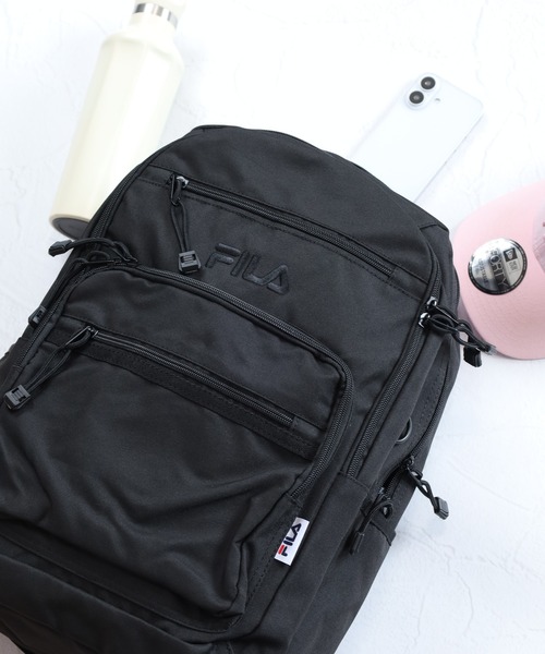 FILA（フィラ）の「FILA本体2層スクールリュック（バックパック/リュック・メンズ・ブラック×ホワイト/ブラック×ブラック・FREE）」の2枚目の写真