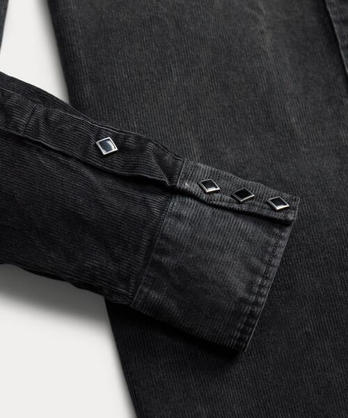 RRL(ダブル アール エル)の「スリム フィット コーデュロイ ウエスタン シャツ(シャツ/ブラウス・メンズ・ブラック系1・S/M/L/XL/XS/XXL)」の6枚目の写真