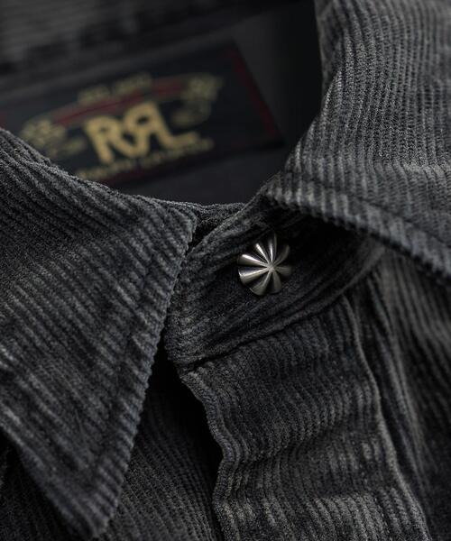 RRL(ダブル アール エル)の「スリム フィット コーデュロイ ウエスタン シャツ(シャツ/ブラウス・メンズ・ブラック系1・S/M/L/XL/XS/XXL)」の5枚目の写真