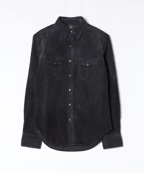 RRL(ダブル アール エル)の「スリム フィット コーデュロイ ウエスタン シャツ(シャツ/ブラウス・メンズ・ブラック系1・S/M/L/XL/XS/XXL)」の3枚目の写真