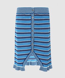 GANNI | Cotton Pointelle Stripe Skirt(スカート)