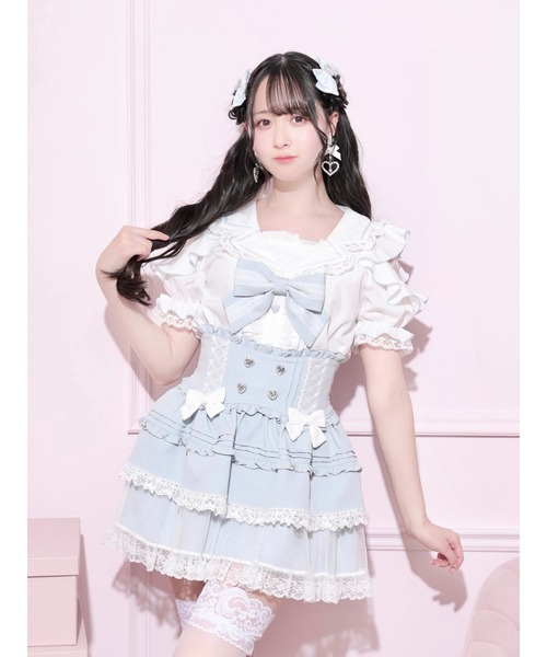 NOEMIE(ノエミー)の「トレンチセーラーオープンショルダーブラウス(シャツ/ブラウス・レディース・ブルー系その他/ピンク系その他/ピンク/ブラック・M)」の1枚目の写真