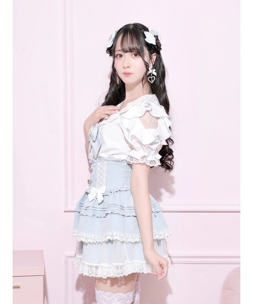 NOEMIE(ノエミー)の「トレンチセーラーオープンショルダーブラウス(シャツ/ブラウス・レディース・ブルー系その他/ピンク系その他/ピンク/ブラック・M)」の9枚目の写真